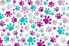 WTP-840 Paw Prints-Purple